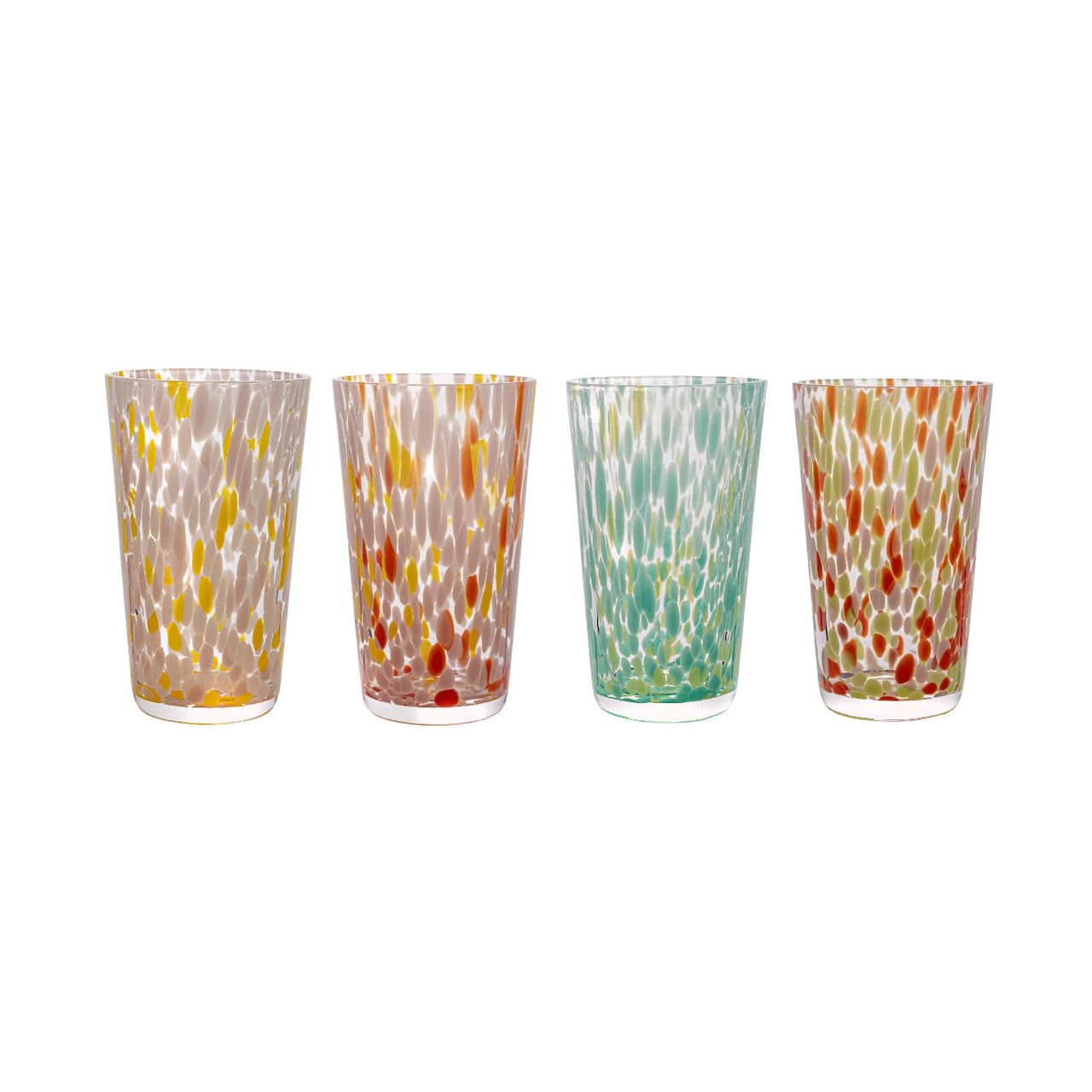 Hello Honey® Round Varied Multicolor Drinking Glass Set